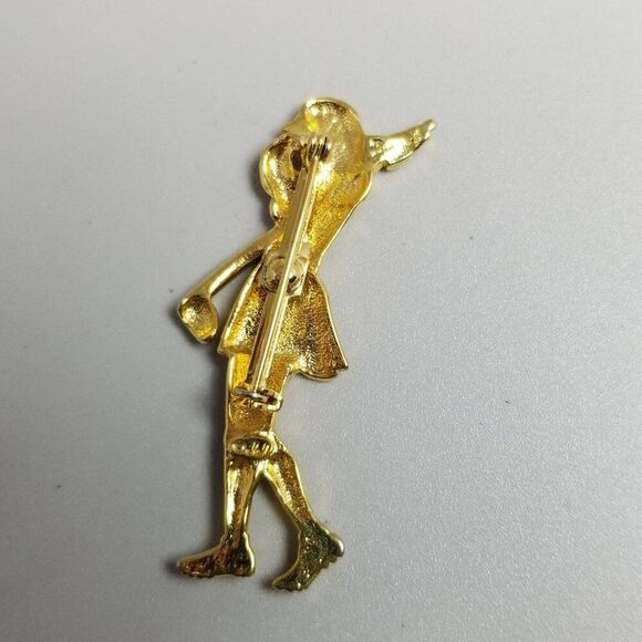 Vintage J.J. Lady Woman Golfer Gold Told Brooch, Golf Lapel Pin Signed, Estate - Picture 3 of 7
